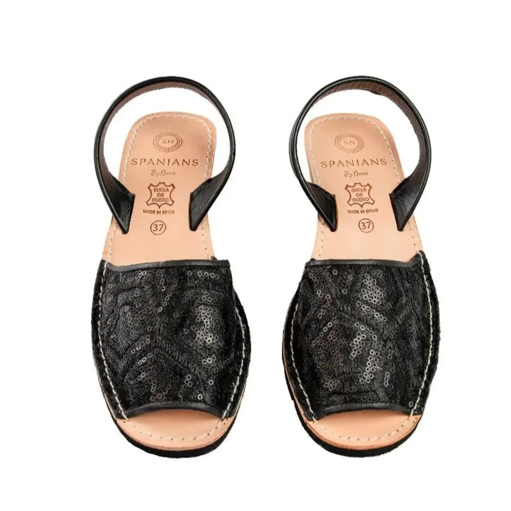 Elsa | Black Wedge | Handmade in Spain NARROW